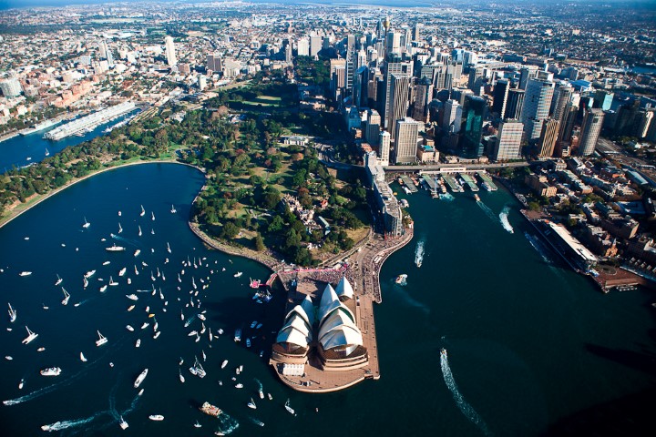 Vista aérea de la ópera de Sydney